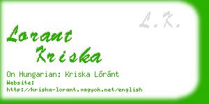 lorant kriska business card